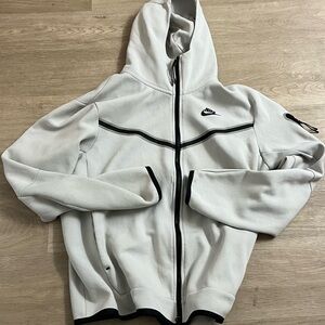 Nike Cream and Black Hooded Jacket